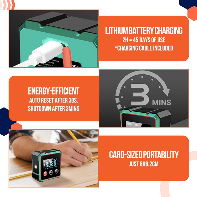 2025 Hot Sale 40% OFF💥Magnetic Digital Angle Finder with Electronic Laser