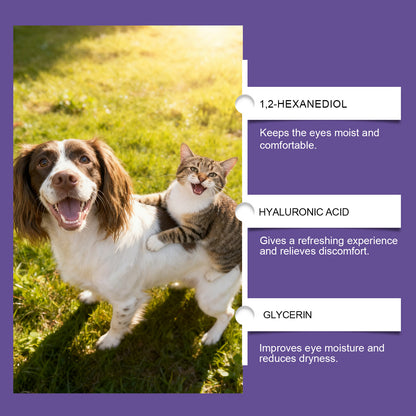 Pet Eye Drops Gentle Care for Cats and Dogs, Cleans Tears, Tear Stains, Eye Discharge, and Secretions