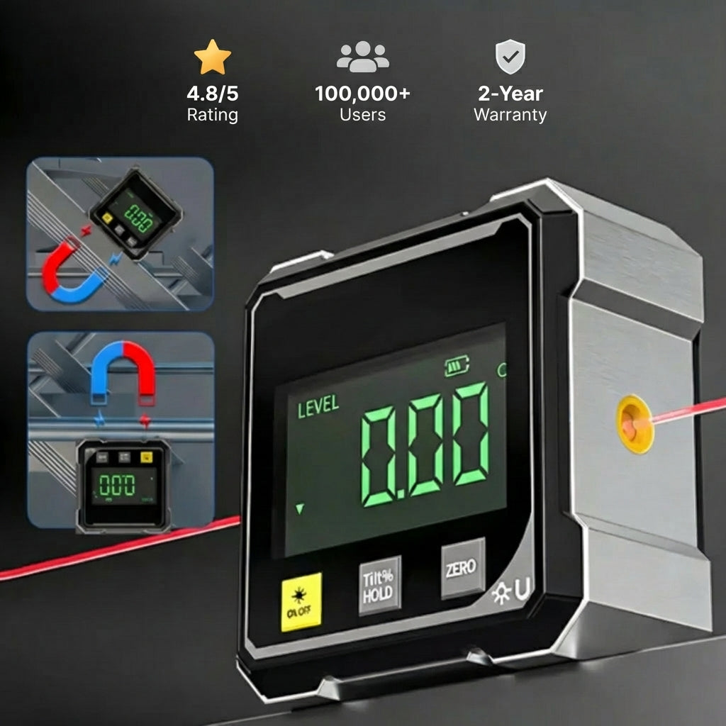 2026 Hot Sale 40% OFF💥Magnetic Digital Angle Finder with Electronic Laser